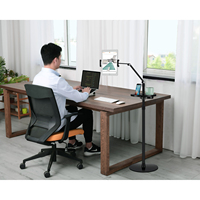 Support universel pliable en métal flexible à bras longs réglable à 360 degrés (68-173 cm) noir/argent pour tablette PC