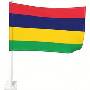 Bandera de Mauricio para Ventana de Auto, Decoración de Alta Calidad con Doble Costura, en Poliéster, Gran Venta - Product Image 1