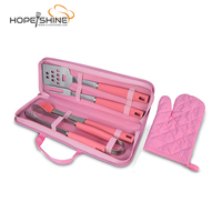 Ensemble d'outils de barbecue portables en PP à 5 pièces avec poignée pour le camping en plein air