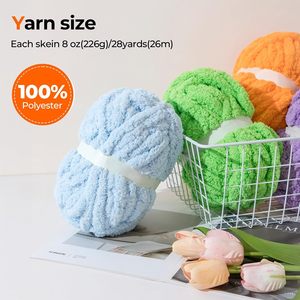 Factory Supply 100% Polyester Metallic Chenille Velvet Chenille Chunky <b>Blanket</b> Yarn for Hand Knitting <b>Crochet</b> - Product Image 4