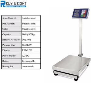 TCS 시리즈 <span class=keywords><strong>60kg</strong></span> 100kg 300kg 고정밀 스테인리스 스틸 플랫폼 전자 디지털 저울 대형 무게 측정기 - Product Image 2