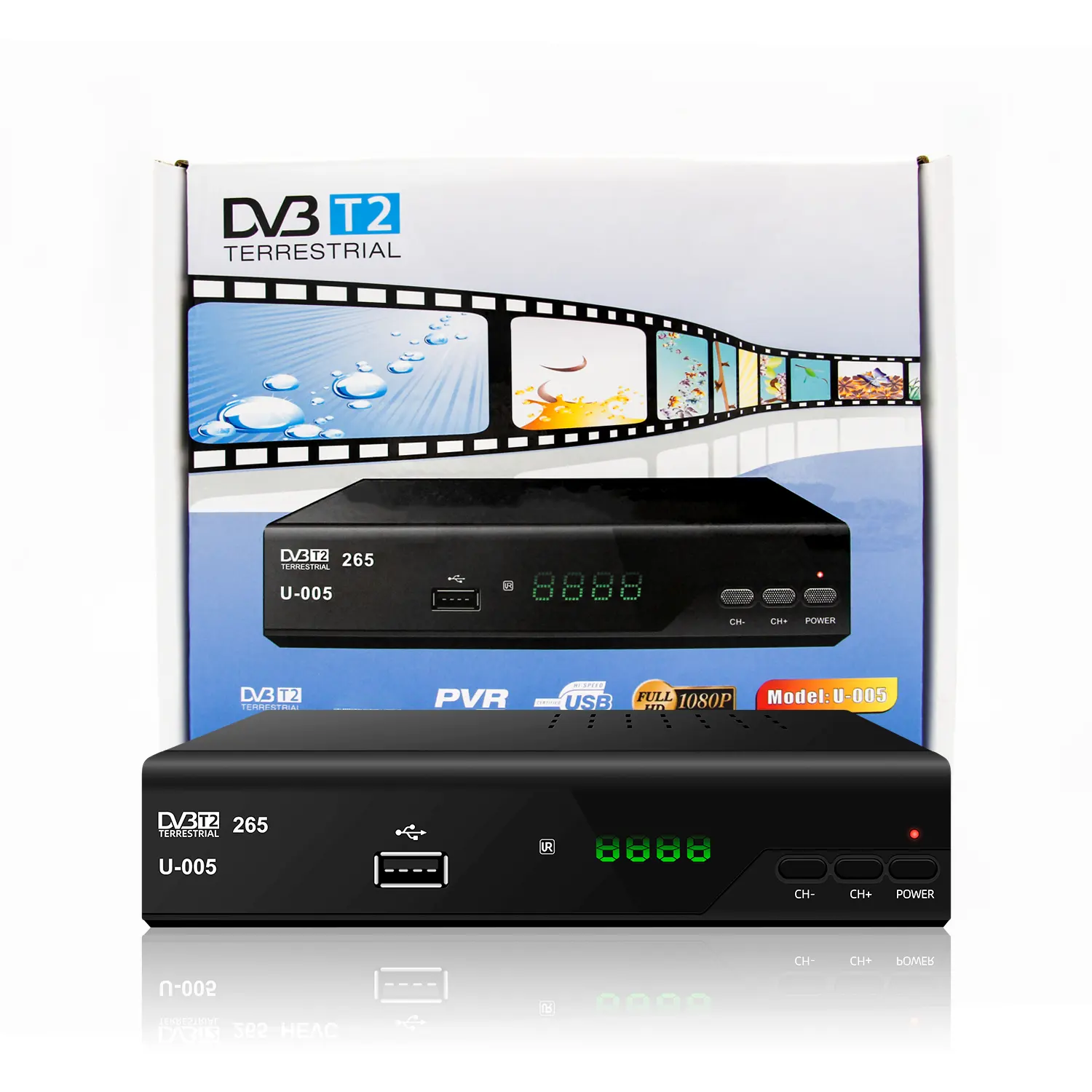 Euro germania francia spagna DVB-T2 H265 HD digitale ricevitore TV MPEG4 10bit EUROPE DVBT / DVBT2 decoder digitale