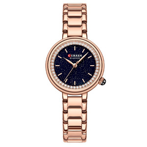 Damen Luxus Mode Business Quarzuhr <span class=keywords><strong>Set</strong></span> Glasanzeige Individuelles Logo Strass Dreiteiliges Edelstahl-Uhr-Armband-<span class=keywords><strong>Set</strong></span> - Product Image 1