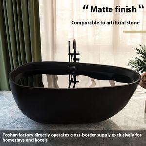 อ่างอาบน้ำเคลือบอะคริลิคแบบผสมผสานอ่างอาบน้ำหินสังเคราะห์สำหรับอาบน้ำขนาดเล็กโรงแรมโมเดิร์นแบบอิสระสำหรับ - Product Image 2
