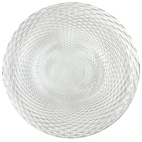 Assiettes de présentation rondes en verre transparent de haute qualité du Moyen-Orient, assiettes de dîner en verre durables pour banquets et décoration de table