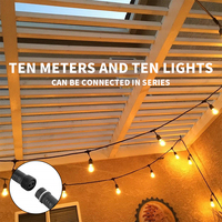 Guirlandes lumineuses d'extérieur étanches S14 de 10 m, directement de l'usine, avec douilles suspendues, ampoules LED à filament pour la décoration de jardin et de fête