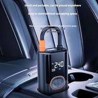 Gonfleur de pneus de voiture sans fil 150 PSI, mini, avec batterie externe, lumière d'urgence, charge USB, pompe à air portable rechargeable, numérique, en plastique
