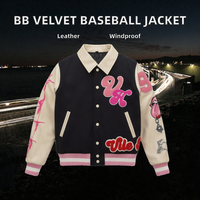 Veste universitaire en cuir et polaire pour homme, logo brodé personnalisé OEM, veste bomber de baseball, veste universitaire en cuir personnalisée
