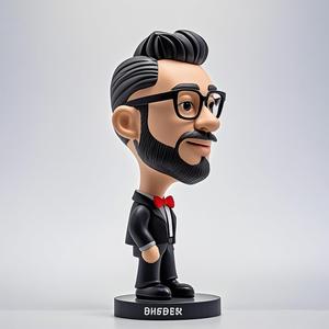 Tùy Chỉnh <span class=keywords><strong>3D</strong></span> Nhựa Ca Sĩ Hình Ảnh Bobble Đầu Búp Bê Sợi Thủy Tinh Bức Tượng Bức Tượng Cho Văn Phòng Nhà Đồ Trang Trí Tiểu Thuyết Xe Mô Hình - Product Image 2