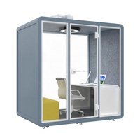 Cabine de travail insonorisée compacte et simple pour la maison, studio d'intimité à faible bruit avec alimentation intégrée 110-230V, idéale pour atelier