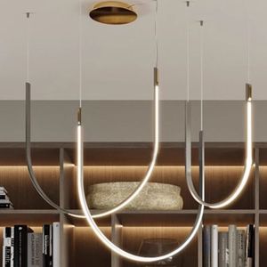 Lámpara de Techo LED de Estilo Nórdico Minimalista, de Altura Ajustable, Tamaño Mediano, para Sala de Estar, Escalera y Comedor, Uso Doméstico - Product Image 6