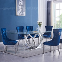 Ensemble de 6 table supérieure de luxe en Fiber de verre, meubles de salle à manger, chaises et table à manger, nouveauté