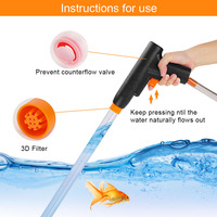 Siphon de nettoyage de gravier pour aquarium, changeur d'eau manuel pour aquarium, pompe à vide, tuyau de nettoyage, outil emballé dans une boîte en plastique