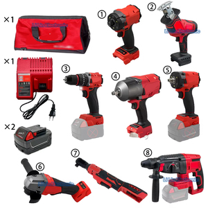 Assortiment d'<span class=keywords><strong>outils</strong></span> électriques réglables de qualité industrielle (Scie sauteuse, Clé à chocs, Marteau perforateur, Batterie, Chargeur) – Ensemble d'<span class=keywords><strong>outils</strong></span> électriques - Product Image 2