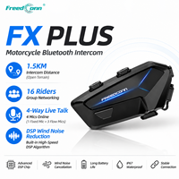Casque de moto FreedConn FX PLUS avec interphone pour 16 motards, portée de 1,5 km, communication bidirectionnelle, réduction de bruit DSP, IP67
