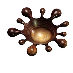 Handmade Wooden Tabletop <b>Bowl</b> Contemporary Design Natural Finish Artisan Crafted Decorative Serving <b>Bowl</b> Home Kitchen - Product Image 1