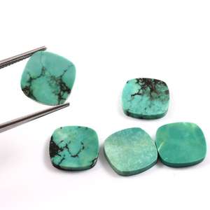 Turquesa Tibetana Natural Marca AMARA, Piedras Verdes Planas de Alta Calidad para Joyería, Venta al por Mayor de Gemas NT-CusFG-01 Tercera - Product Image 2