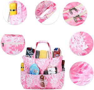 Grande sacola de praia Mulheres zíper impermeável personalizado sacola de praia para piscina ginásio mercearia viagem com bolso molhado - Product Image 5