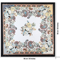 Écharpe en soie satinée à impression numérique personnalisée, luxe, 90*90 cm, style floral uni, écharpes carrées, accessoires de cheveux élégants pour femmes, été