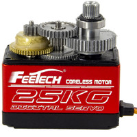 FEETECH FI7622M Motor Servo Digital Sin Núcleo de 25KG y 180 Grados con 25 Dientes, Componentes de Plástico para Robots, Coches, Modelos y Barcos