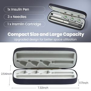 Étui de rangement pour stylo injecteur d'insuline médicale, en cuir PU de haute qualité et avec un couvercle métallique, pratique pour l'impression de logo. - Product Image 2