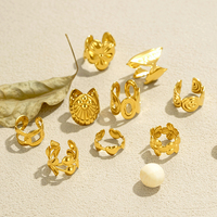 Bijoux non-percés en acier inoxydable hypoallergénique Maina pour cartilage et tragus, clips d'oreille papillon, fleur, cœur, manchette d'oreille