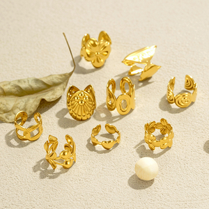 Bijoux non-percés en acier inoxydable hypoallergénique Maina <span class=keywords><strong>pour</strong></span> cartilage et <span class=keywords><strong>tragus</strong></span>, clips d'oreille papillon, fleur, cœur, manchette d'oreille - Product Image 4