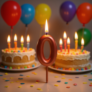 Candela Decorativa a Forma di Numero 0, 6 Cm, per Torte di Compleanno - Product Image 3