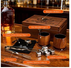 Vaso de whisky de madera carbonizada personalizado, juego de regalo artesanal <span class=keywords><strong>para</strong></span> hombres, vasos de whisky irrompibles, <span class=keywords><strong>regalos</strong></span> con aislamiento térmico <span class=keywords><strong>para</strong></span> whisky - Product Image 4