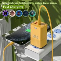 Chargeur mural USB Type-C PD 120W avec câble rétractable, sortie 12W/20W, protection contre les courts-circuits OTP, prise EU US pour téléphone portable