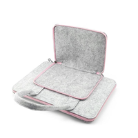 Vente en gros directe d'usine, sac pour ordinateur portable en feutre de 12''13'' pouces, fermeture éclair colorée, bord antichoc, housse pour ordinateur avec petite pochette amovible