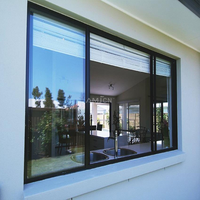 Fenêtres coulissantes en aluminium personnalisées à rupture de pont thermique, résistantes aux chocs, fenêtres et portes anti-ouragan, fenêtres coulissantes en verre pour la maison