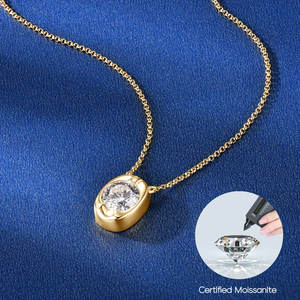 Di alta qualità nuova tendenza 925 argento <span class=keywords><strong>D</strong></span> colore VVS1 8mm 2.0ct Moissanite solitario Yuanbao pendente a goccia gioielli per le donne - Product Image 2