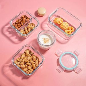 Transparent Divided <b>Lunch</b> <b>Box</b> with Lid Microwave Refrigerator Safe Large Capacity Fresh Keeping <b>Box</b> - Product Image 4
