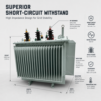 Transformateur immergé dans l'huile monophasé à trois enroulements OEM Compact 500 kV pour sous-station de concentrateur