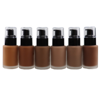 Fond de teint liquide mat avec logo personnalisé de haute qualité 24 heures sur 24, marque privée, maquillage en poudre imperméable pour femmes noires