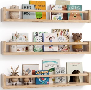 Estantes Flotantes de Madera Natural para Pared, Estantes para Libros, Estantes Flotantes Rústicos de Madera Natural, Estante Organizador para Especias de Cocina - Product Image 2