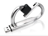 Carabiner bentuk logam Usb drive 2.0 Usb Flashdisk dengan Logo perusahaan 2GB 4GB 88GB 16GB 32GB 64GB 128GB