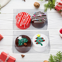 Boîtes pliantes transparentes en PVC PET de 3x3x3 pouces, boîtes cadeaux en plastique pour fêtes avec rubans, boîtes individuelles pour bonbons