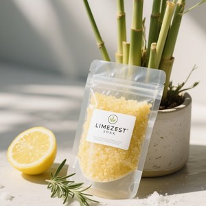 Factory Custom Printed Clear Stand Up Pouch with Resealable Zipper For Body <b>Bath</b> <b>Salt</b> Skincare - Product Image 1