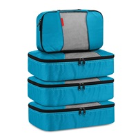 Bolsa de viaje de compresión de 4 piezas unisex personalizable Multicolor poliéster duradero cremallera viajes de moda