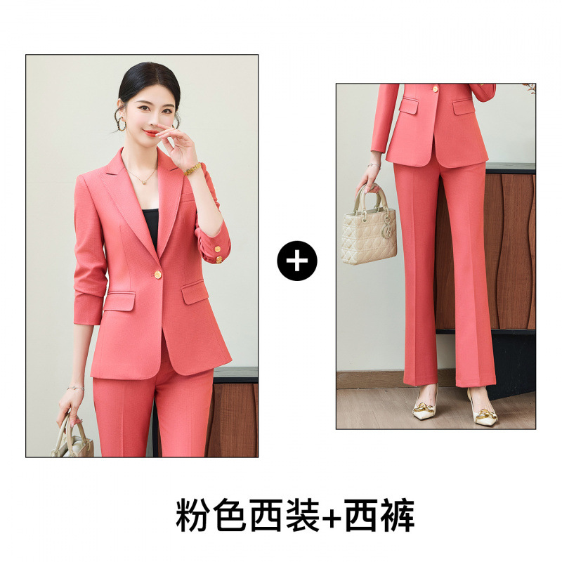 Pink suit with flared pants