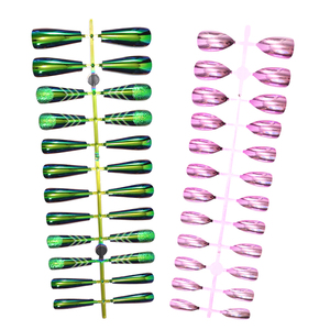 120 pièces métal placage acrylique presse sur les ongles miroir réfléchissant métallique Chrome <span class=keywords><strong>faux</strong></span> ongles français couverture complète ongles conseils - Product Image 4
