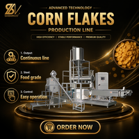 Ligne de production de flocons de maïs, machine de transformation alimentaire, usine de flocons pour usine de céréales pour le petit-déjeuner