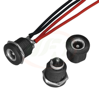 Cable de Conexión JFS Impermeable IP65 con Montaje en Panel Roscado, DC 5.5x2.1mm, 2 Núcleos, Conductor de Cobre, Aislamiento de PVC, para Construcción y Audio