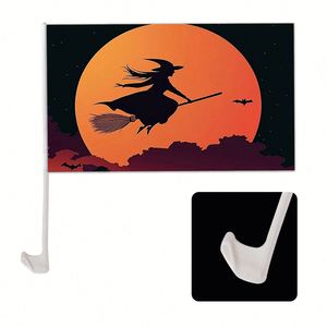 Bandera de Halloween para Auto de 12x18 Pulgadas con Asta de Plástico de 45CM, Accesorio Decorativo para Ventanas de Automóviles - Product Image 4