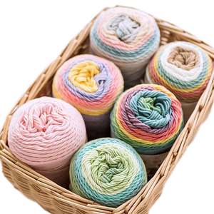 Fil fantaisie teint 55% acrylique 45% coton, 5 brins, 100g, pour tricot à la main, sacs, écharpes, chapeaux, écologique - Product Image 1