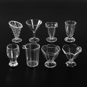 8-piece miniature DIY food toy cup accessory set, made of butter glue, for making realistic food <b>crafts</b> and materials. - Product Image 1