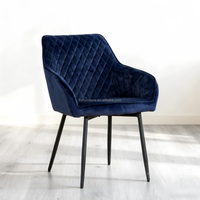 Chaise de salle à manger moderne en cuir avec structure en fer, chaise de cuisine rembourrée, siège de restaurant style ferme, mobilier de maison