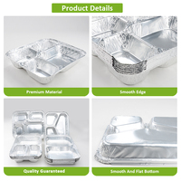 Barquettes en aluminium Qiangli à 4 compartiments avec couvercles en plastique, assiettes jetables à compartiments pour la restauration et le stockage personnel des aliments